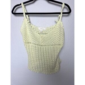 Victoria's Secret Crochet Top Womens S Yellow Y2K Beach Boho‎ Cottagecore